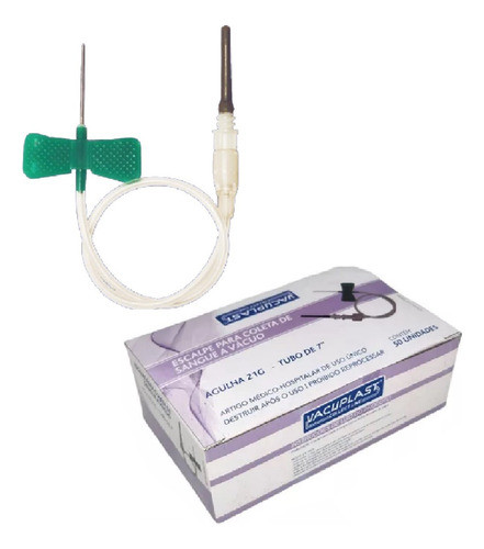 Escalpe Prp Prf 21g Para Coleta De Sangue A Vácuo C/50 Und 0