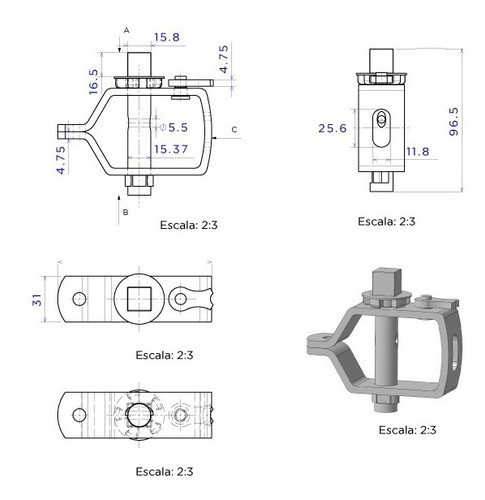 Torniquete Tensor Zincado Reforzando N6 Para Alambre 17/15 1