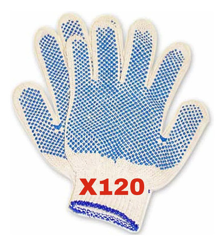 Pack X120 Guantes Moteados De Trabajo Reforzado Resistente 0