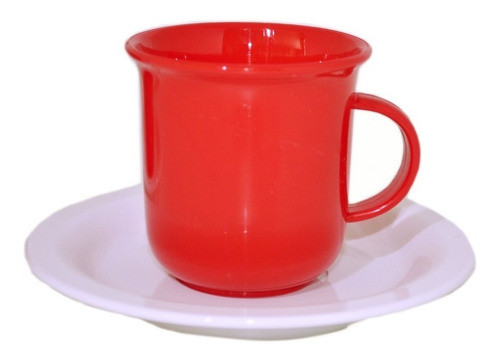 Juego De Café De Plástico 6 Tazas , Pocillo Y Plato 0