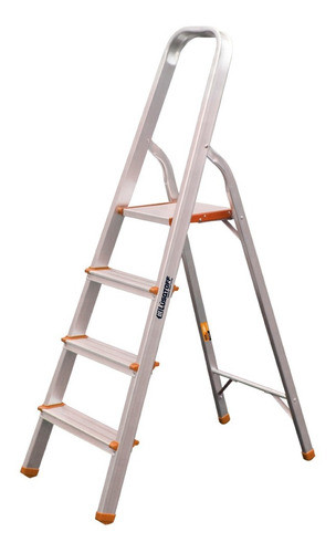Escalera Tijera Hogareña 4 Escalones Aluminio Plega Lusqtoff 0
