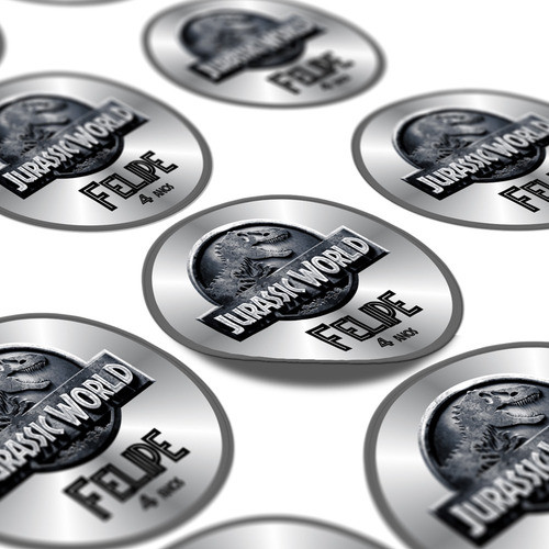 60 Rótulos Adesivos Personalizados Dinossauros 5x5 1
