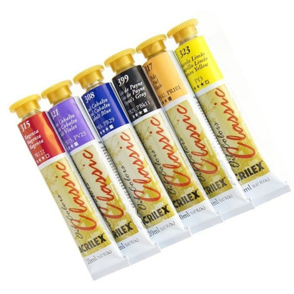 Kit 14 Tintas A Óleo Oil Colors Classic 20 Ml Acrilex 0