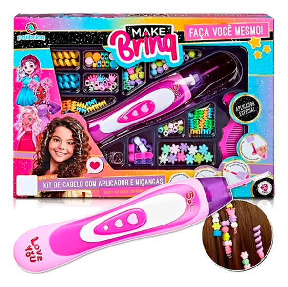 Kit Aplicador Miçanga Cabelo Infantil Terere Acessório 0 Kit Aplicador Miçanga Cabelo Infantil Terere Acessório 0