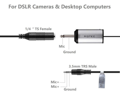 Hotec - Cable Adaptador De Audio Trs Trrs (macho De 0.138in 1