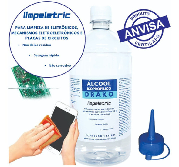 Álcool Isopropilico 99,8% 1 Lt Limpeza De Telas E Circuitos 1