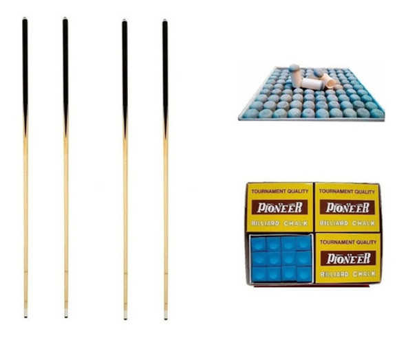 Set Taco De Pool X4 +  12 Tizas Pioneer + 10 Punteras 0