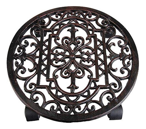 Esschert Design Plant Trolley Fundición Redonda 0