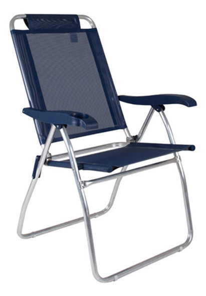 Silla Reclinable 4 Pos Aluminio Boreal Azul 1