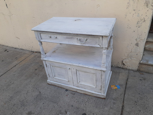 Mesa Lateral Auxiliar Estilo Inglés En Madera Patinada 1