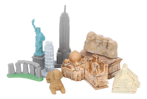 10 Peças Em Miniaturas De Cidades Do Mundo, Edifícios, Estil 0