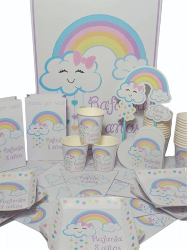Cotillón Infantil Personalizado X 25 Nubes Y Arcoíris 0