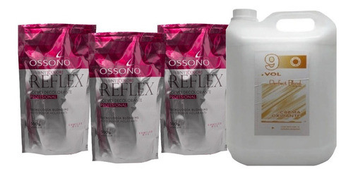 Agua 9v Perfect  Ossono Polvo Decolorante 500ml Kitx4 0