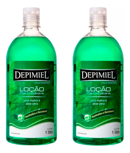 Kit 2 Loção Pós Depilatória Depimiel Com Aloe Vera - 1 L 0