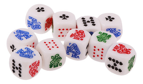 Pacote De 10 Dados De Pôquer De Seis Lados De 16 Mm Para 1