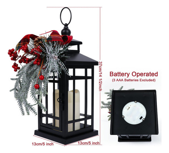 Farol De Vela De Navidad De 14 Pulgadas, Luz Intermitente De 1 Farol De Vela De Navidad De 14 Pulgadas, Luz Intermitente De 1