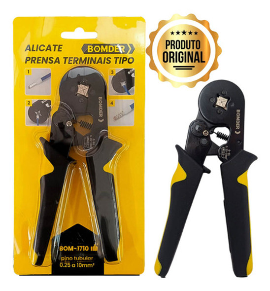 Alicate Crimpar Prensa Terminal Ilhós Tubulares De 10mm² 1 Alicate Crimpar Prensa Terminal Ilhós Tubulares De 10mm² 1