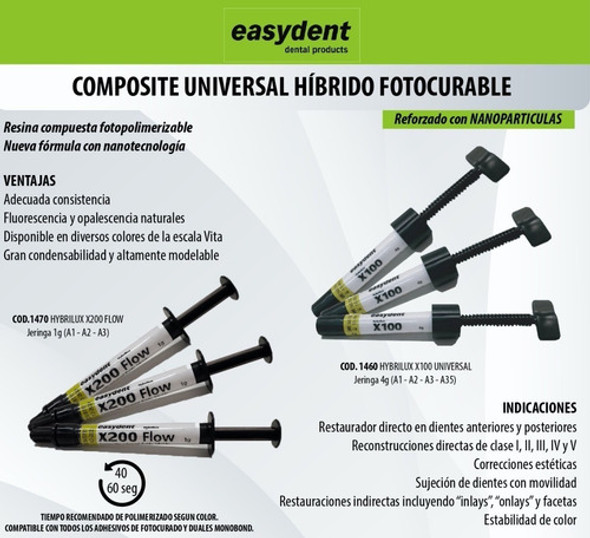 Composite Flow X200 Dental Odontológico Jeringa Easydent 1g 1