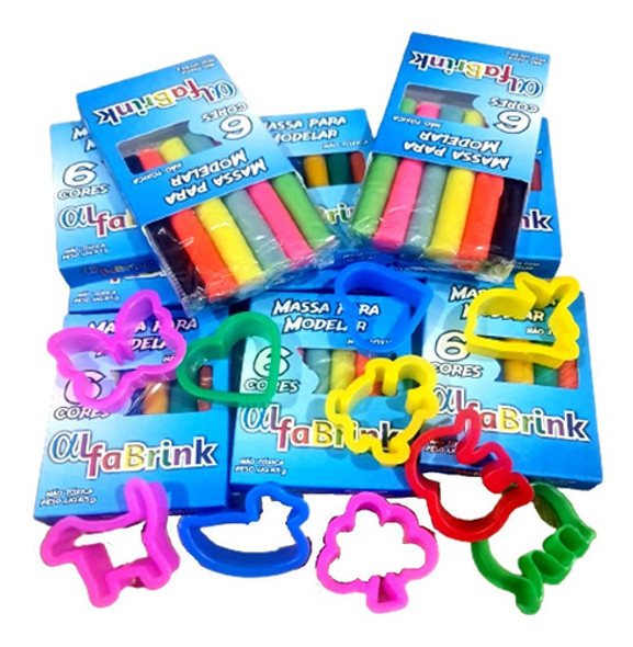 Atacado 50 Cxs Massinha De Modelar + 100 Cortador Forminha 1