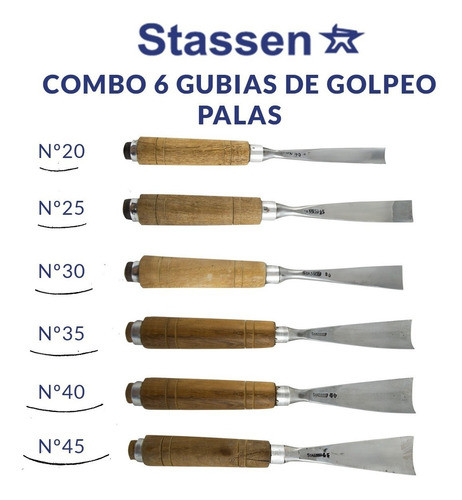 6 Gubia Golpeo Stassen Pala Serie 2450 Profesional 0