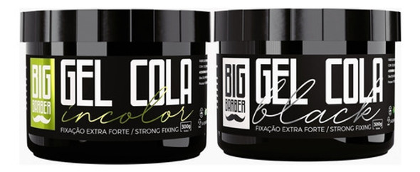 Gel Cola Big Barber 300g Metade Black + Incolor Fardo 18 Und 1 Gel Cola Big Barber 300g Metade Black + Incolor Fardo 18 Und 1