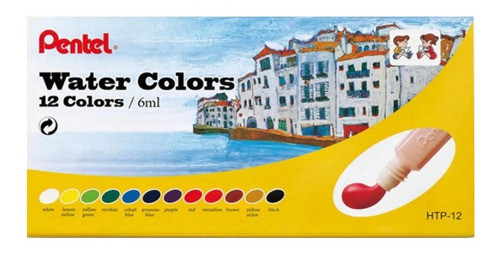 Estojo Aquarela Pentel Water Colors - 12 Cores 0