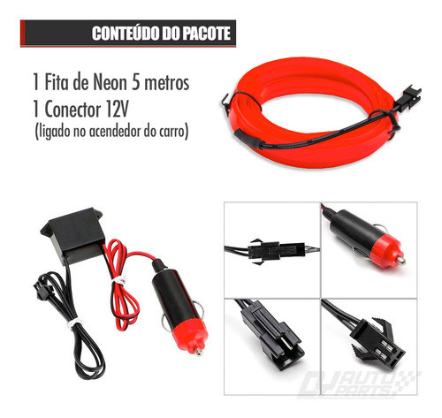 Fita Led Painel Meriva 2003 Luz Interna 5m Vermelho 1