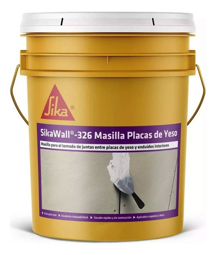 Sikawall 326 Masilla Para Placas De Yeso Sika 30 Kg 0