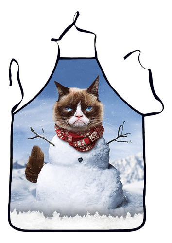 Delantal De Navidad Diseño De Gato, Divertido Delantal... 0