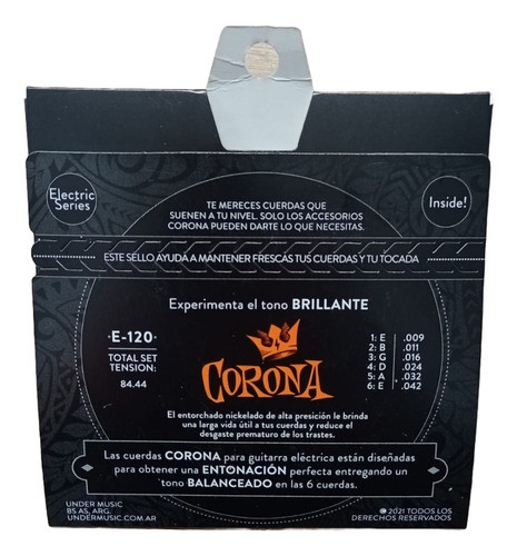 Encordado Electrica Nickel .009 Corona E-120 - Plus 1