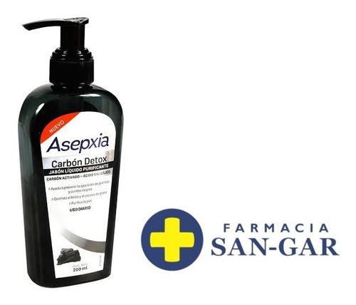 Asepxia Carbón Detox Jabón Liquido 200ml 1