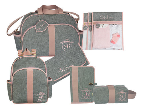 Kit Bolsa Maternidade Personalizado Bordado Com Nome Do Bebê 0