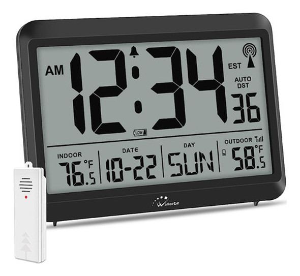 Reloj Atómico Wallarge Con Temperatura Exterior Interior - R 0 Reloj Atómico Wallarge Con Temperatura Exterior Interior - R 0
