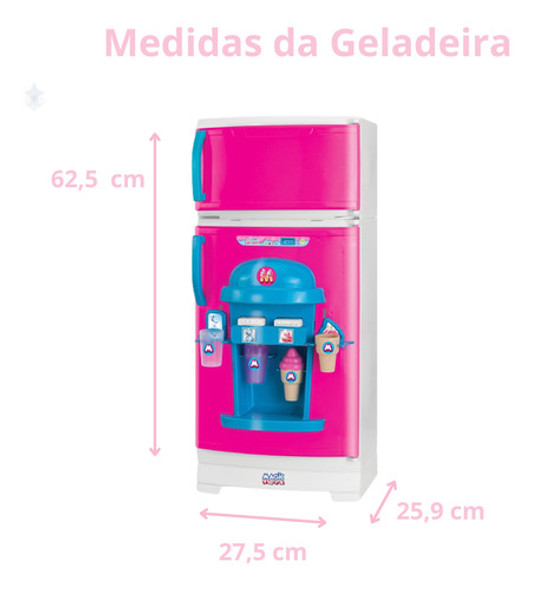 Geladeira Gelato Infantil De Brinquedo Sorvetes E Gelinhos 1