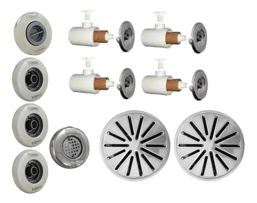 Kit 1 Aspiração 3 Retorno 4 Hidro 2 Ralo Fundo Inox 1 Ladrão 0