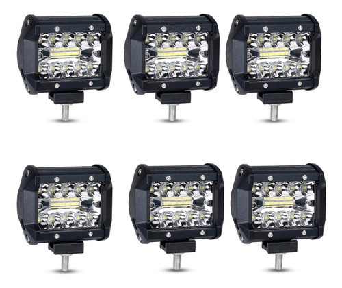 Kit 6 Faros Barra 20 Leds Auxiliar Accesorio Universal Auto 0