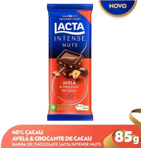 Chocolate Lacta 40% Avelã & Crocante De Cacau 85g- Kit Com 3 1