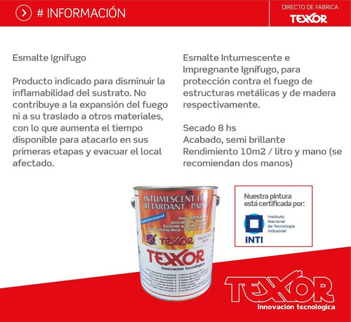 Ignifuga, Esmalte X 1lt - Blanco - Texxor 1
