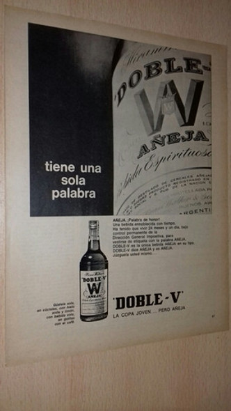 P257 Clipping Antigua Publicidad Whisky Doble V Año 1966 0