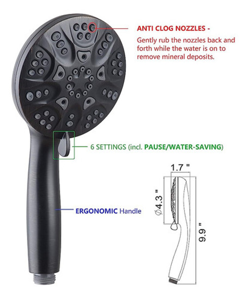 Ana Bath Nueva Ducha De Lluvia Anti-obstrucción De 6  De Anc 1