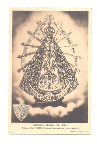 Antigua Postal Virgen Lujan Congreso Eucaristico N° 566 B3 0