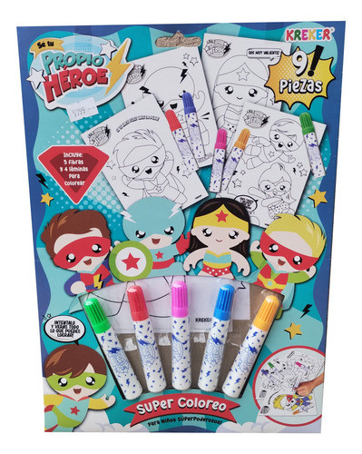 Set Se Tu Propio Heroe Para Colorear Kit Escolar 0
