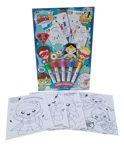 Set Se Tu Propio Heroe Para Colorear Kit Escolar 1