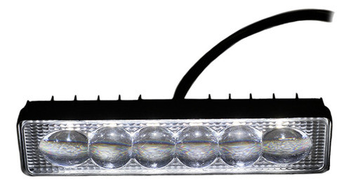 Faro De Led Universal Rectangular 18w 6 Led C/ Lupa 12/24v 1