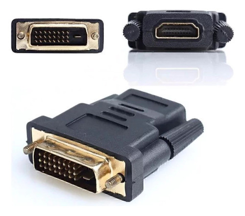 Adaptador Hdmi Hembra A Dvi 24 + 1 Macho Negro 1