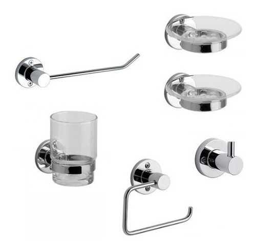 Kit Set Accesorios Fv Arizona 6 Piezas Baño Cromado Cs7057 * 0