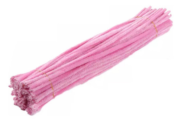 Haste De Chenille Rosa 30cm - 300 Un Limpador Cachimbo 0