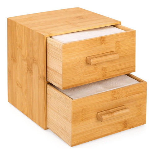 Caja De Bambú Con Toallitas Desmaquillantes, 50 Toallas Faci 0