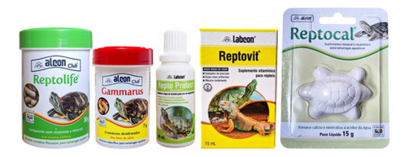 Kit Ração Reptolife 30g Gammarus 7g + Suplementos Tartarugas 0