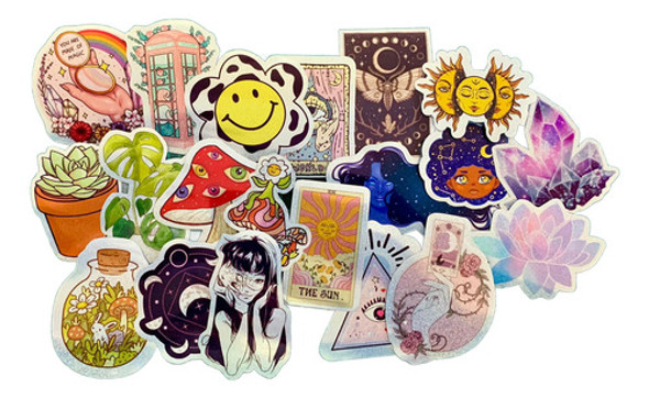 Sticker Vinilo Holografico Autoadhesivo Aesthetic Pack X20 0
